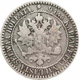 Русская Финляндия 1 марка 1867 года S. R по Биткину