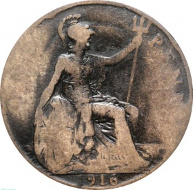 Великобритания (Англия) 1 пенни 1916 года