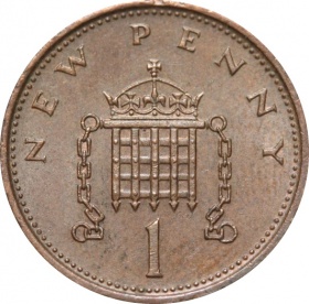 Великобритания (Англия) 1 пенни 1973 года