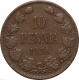 Русская Финляндия 10 пенни 1916 года. Точка над годом