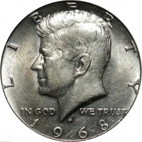 США 1/2 доллара 1968 года 