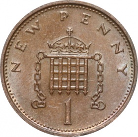Великобритания (Англия) 1 пенни 1975 года